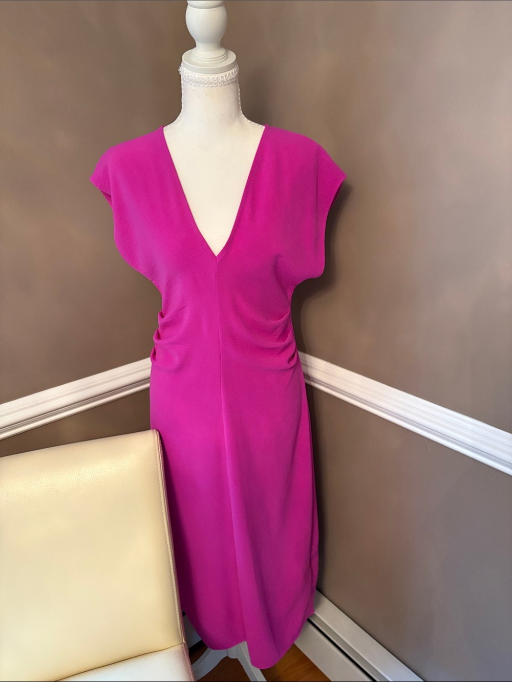Zara Magenta Midi Dress